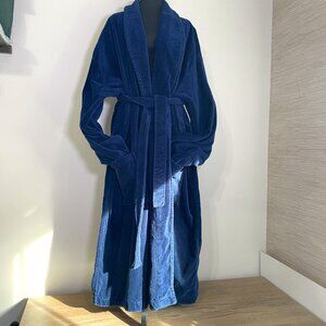Men's 2XT/3XT Repp Navy Blue Heavy Weight Floor Length Robe